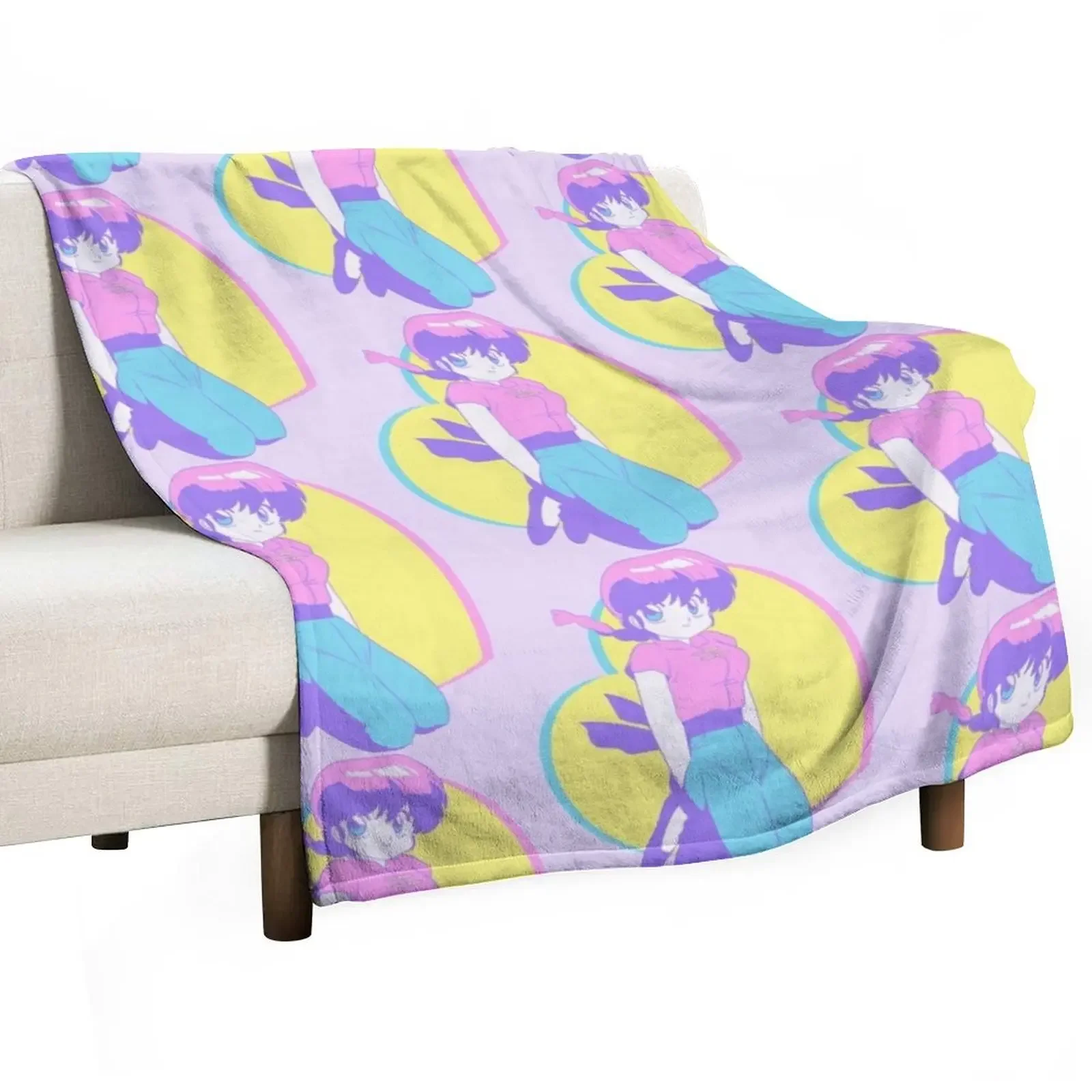 

Ranma  Pastel version Throw Blanket Extra Large Throw Bed covers Flannel Fabric For Sofa Thin Blankets