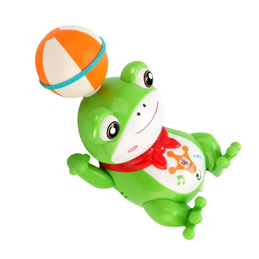 LED Electric Dancing Frog with Lights Music Spinning Ball Frog Toy Plastic Simulation Kids Electric Frog Toy Birthday Gift