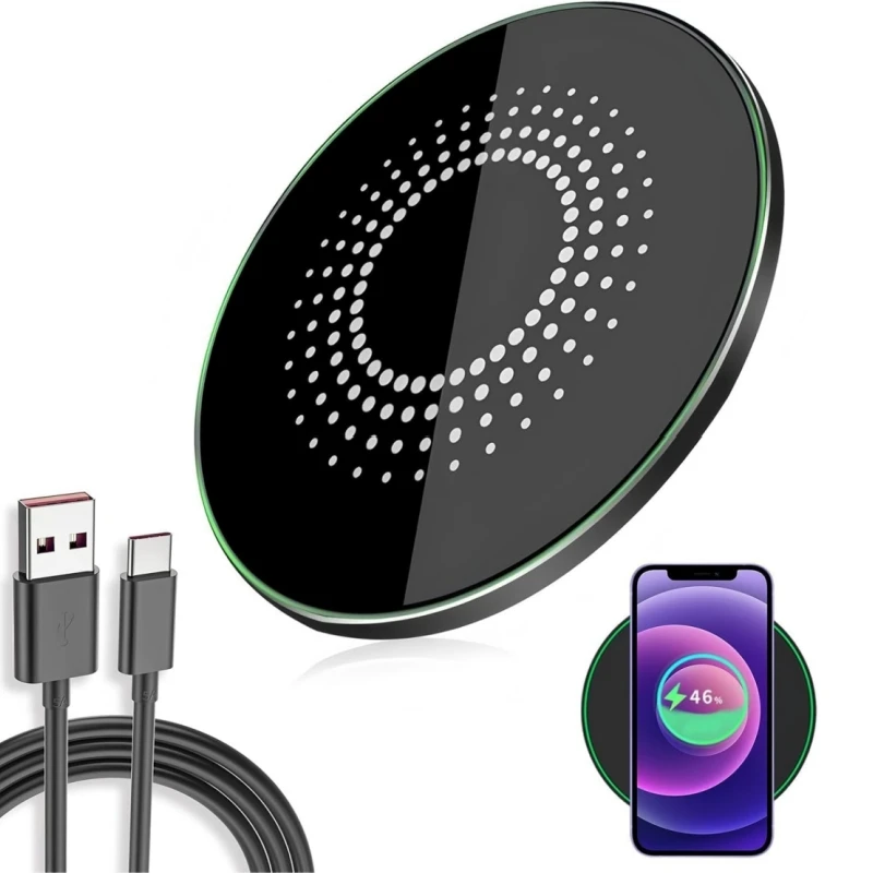 Wireless Charger 15W,Fast Wireless Charging Pad,Compatible with Samsung GalaxyS23/S22/S21/S20,Compatible with iPhone15/14/13/12