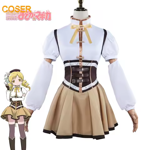 Tomoe Mami Cosplay Anime Puella Magi Madoka Magica Cosplay Costume Tomoe Mami Dress Outfits for Halloween Party