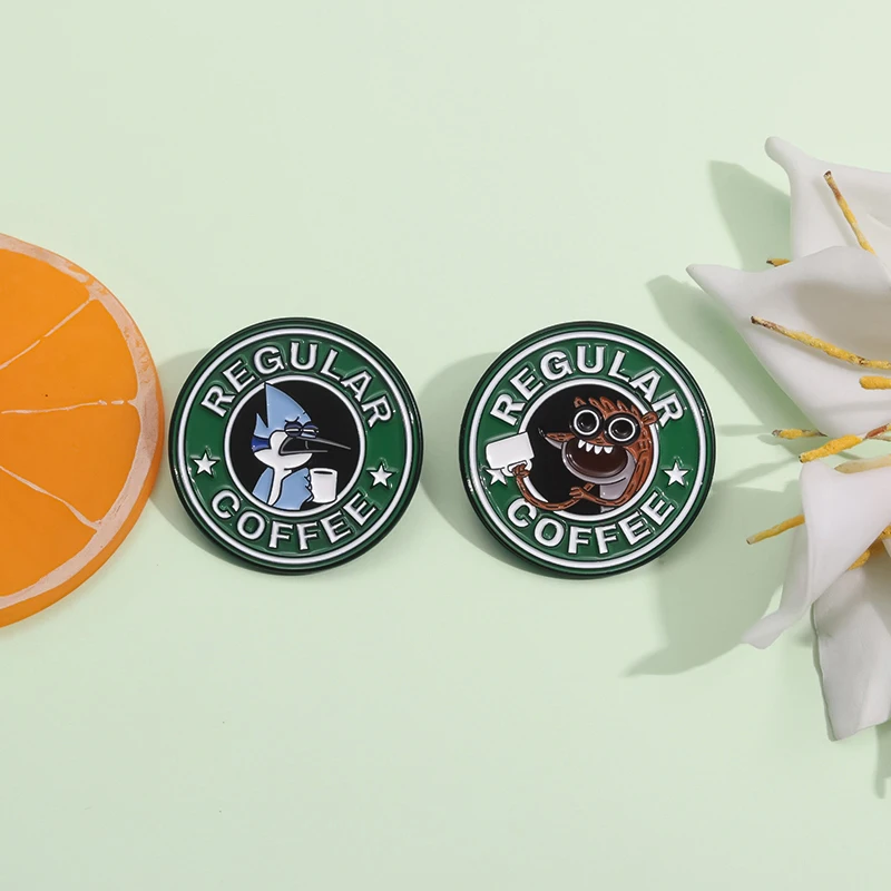 Cartoon Anime Regular Coffee Enamel Pins Accessories Metal Brooches Halloween Decorative Lapel Badge Jewelry Gift for Friends