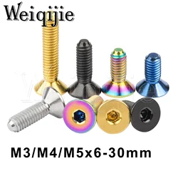 Weiqijie 티타늄 볼트, 육각 소켓 카운터 싱크 헤드 나사, 자전거 액세서리, M3, M4, M5, X 6, 8, 10, 12, 15, 18, 20, 25, 30mm