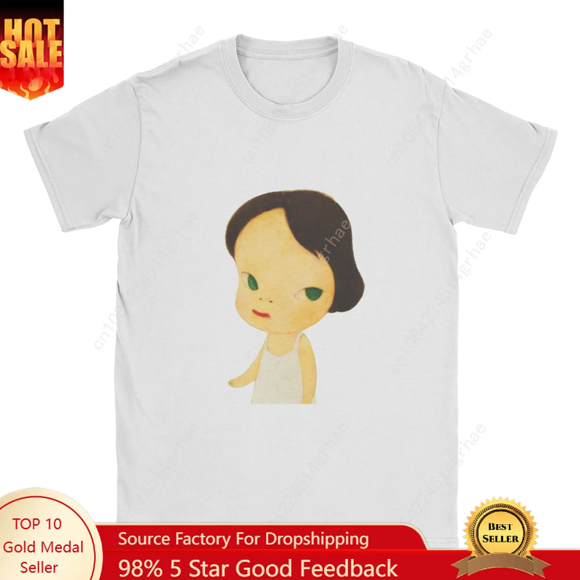 

Yoshitomo Nara Men's T Shirts Vintage Tees Short Sleeve Crewneck T-Shirts 100% Cotton New Arrival Clothing