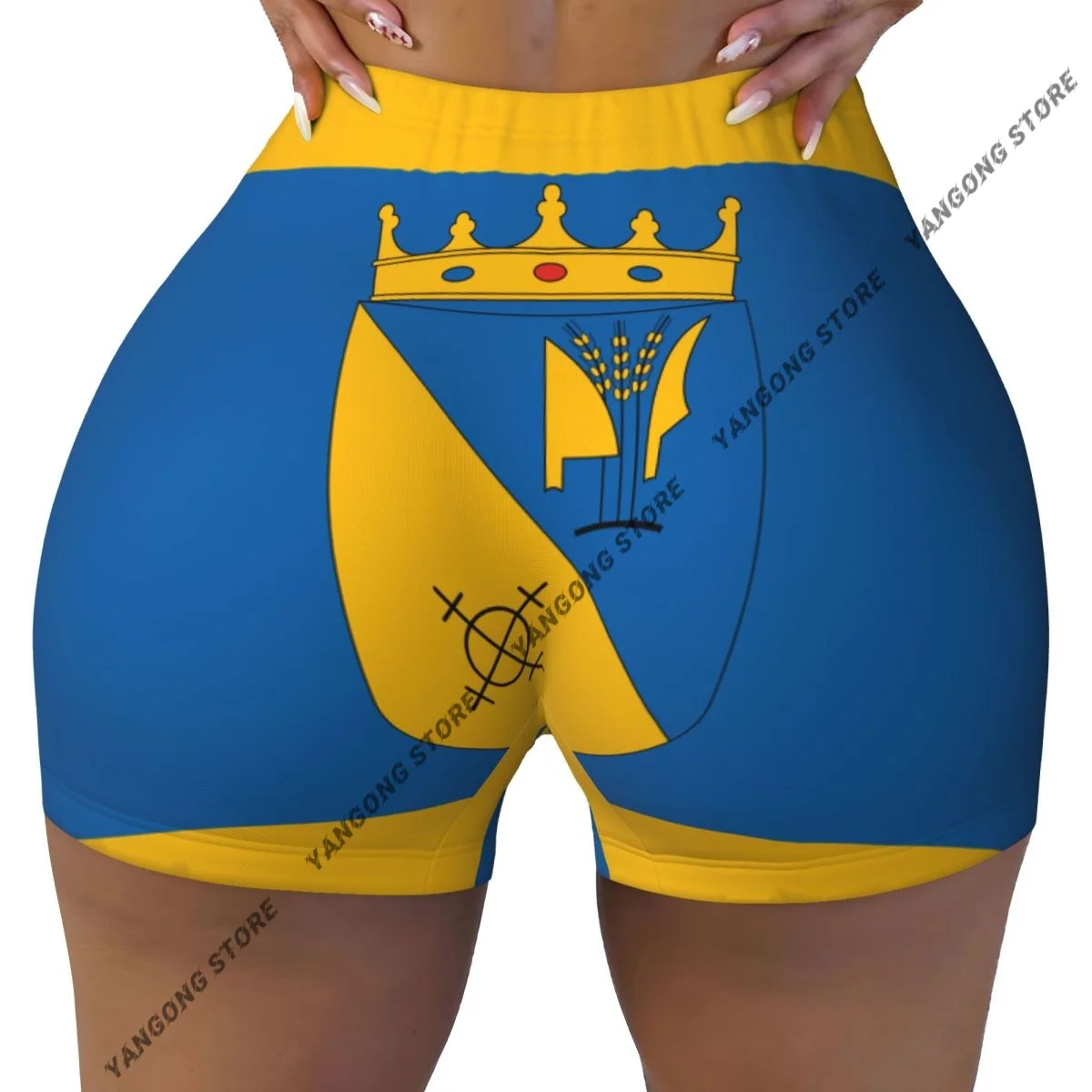 

Сексуальные узкие спортивные шорты на бедрах, удобные женские шорты для йоги Flag Of Papkeszi для фитнеса