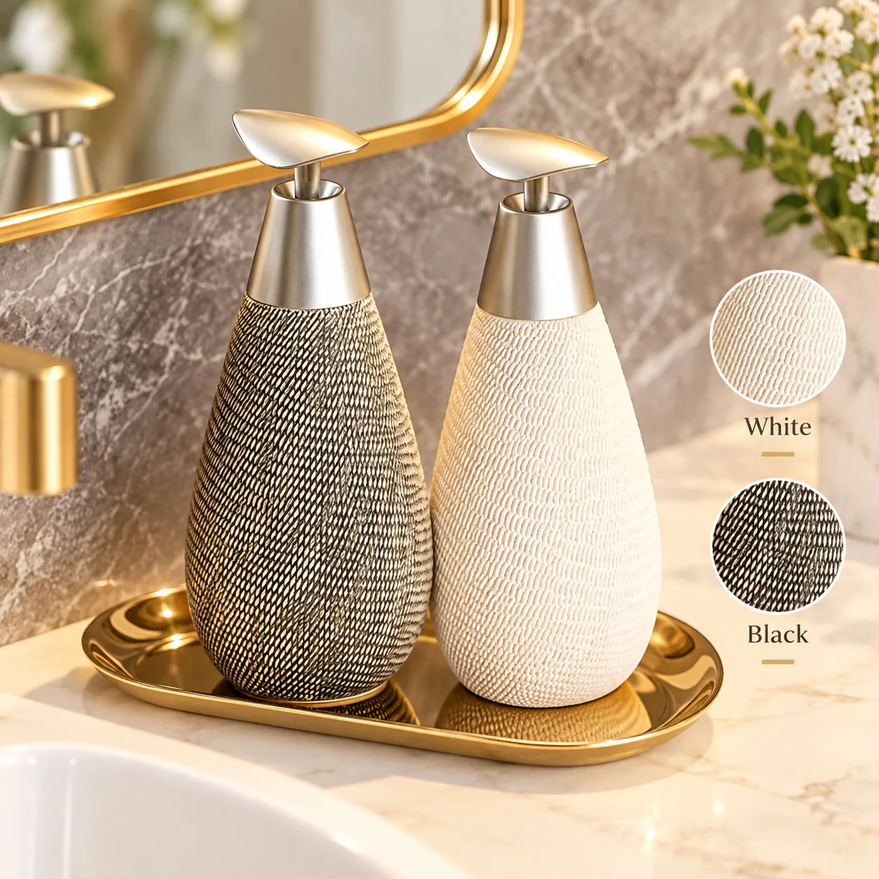 Creative Retro Style Push-Type Soap Dispenser with Pump Bathroom Hand Soap Bottle Ceramic Conical Pressing Empty Bottle