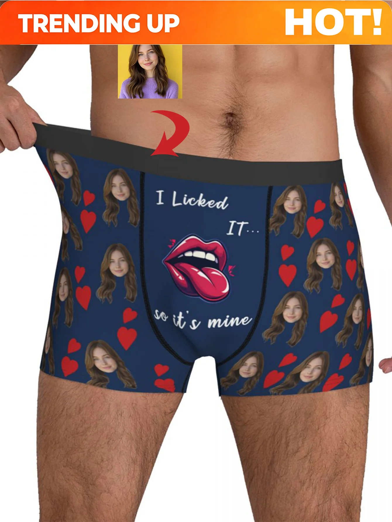 Personalized Face Photo Underwear Custom Boxer Briefs Custom Men Valentine's Day Gift For Husband Anniversary Gift for Dad