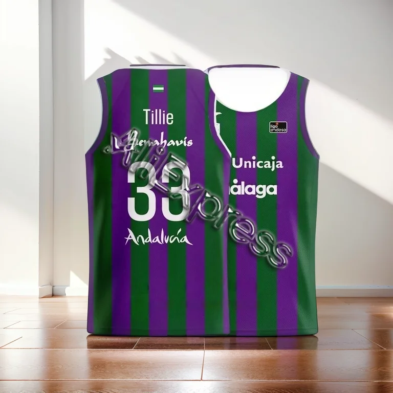 24/25 MOTO Arrivals Spanish Women's Basketball Vest Malaga Jersey High Quality Adult/Children's Universal Size Top Men's T-shirt image 4