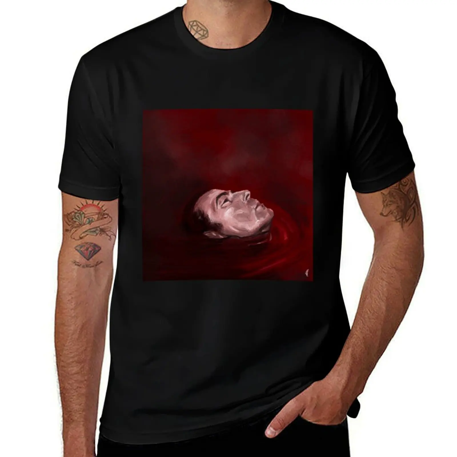 

Dracula floating in blood (Claes Bang) T-Shirt anime t shirts oversize cotton t shirts high quality T-Shirt