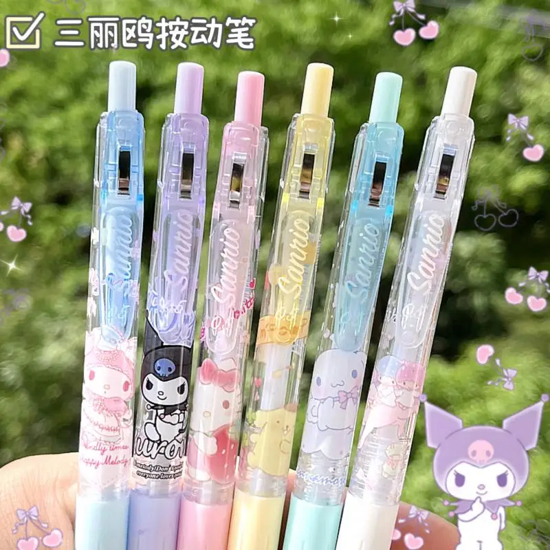 Stylo d'écriture de dessin animé Sanurgente Anime pour enfants, haute beauté, étudiant, melon al, noir, apprentissage des étudiants, cadeau de papeterie