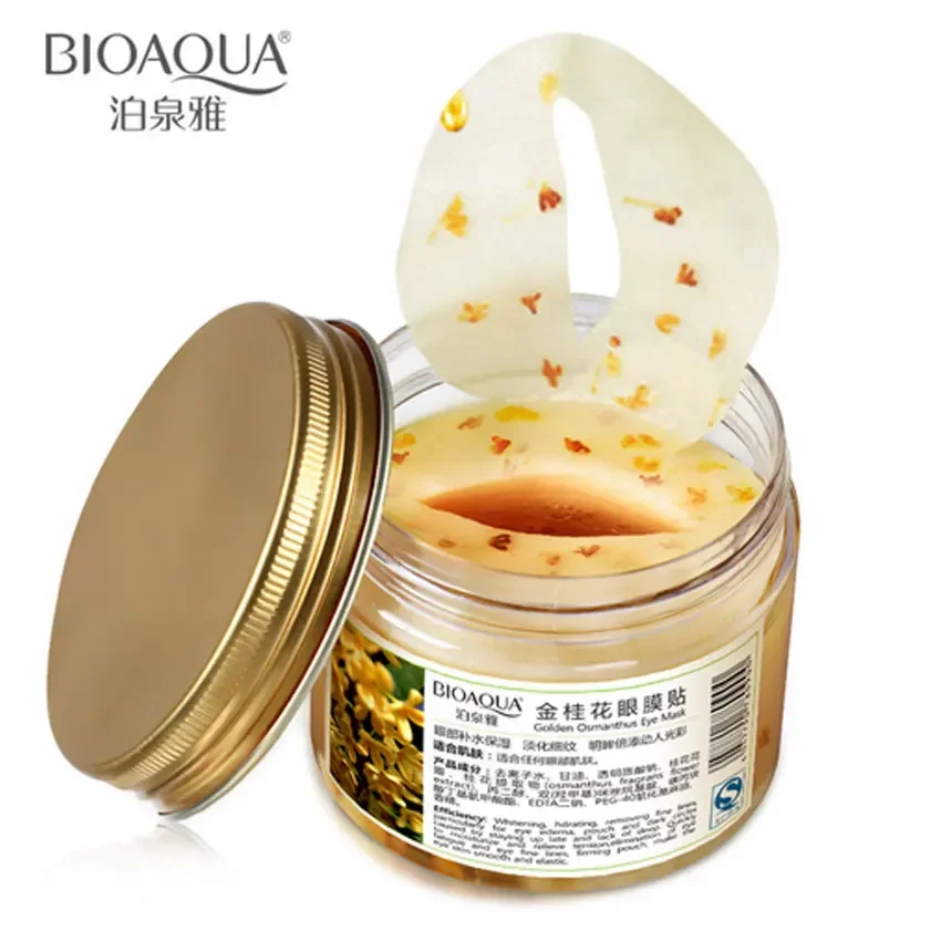 BIOAQUA 80 Pcs/Flasche Gold Kollagen Gel Osmanthus Augen Maske Frauen Whey Protein Gesicht Pflege Schlaf Patches Gesundheit Mascaras