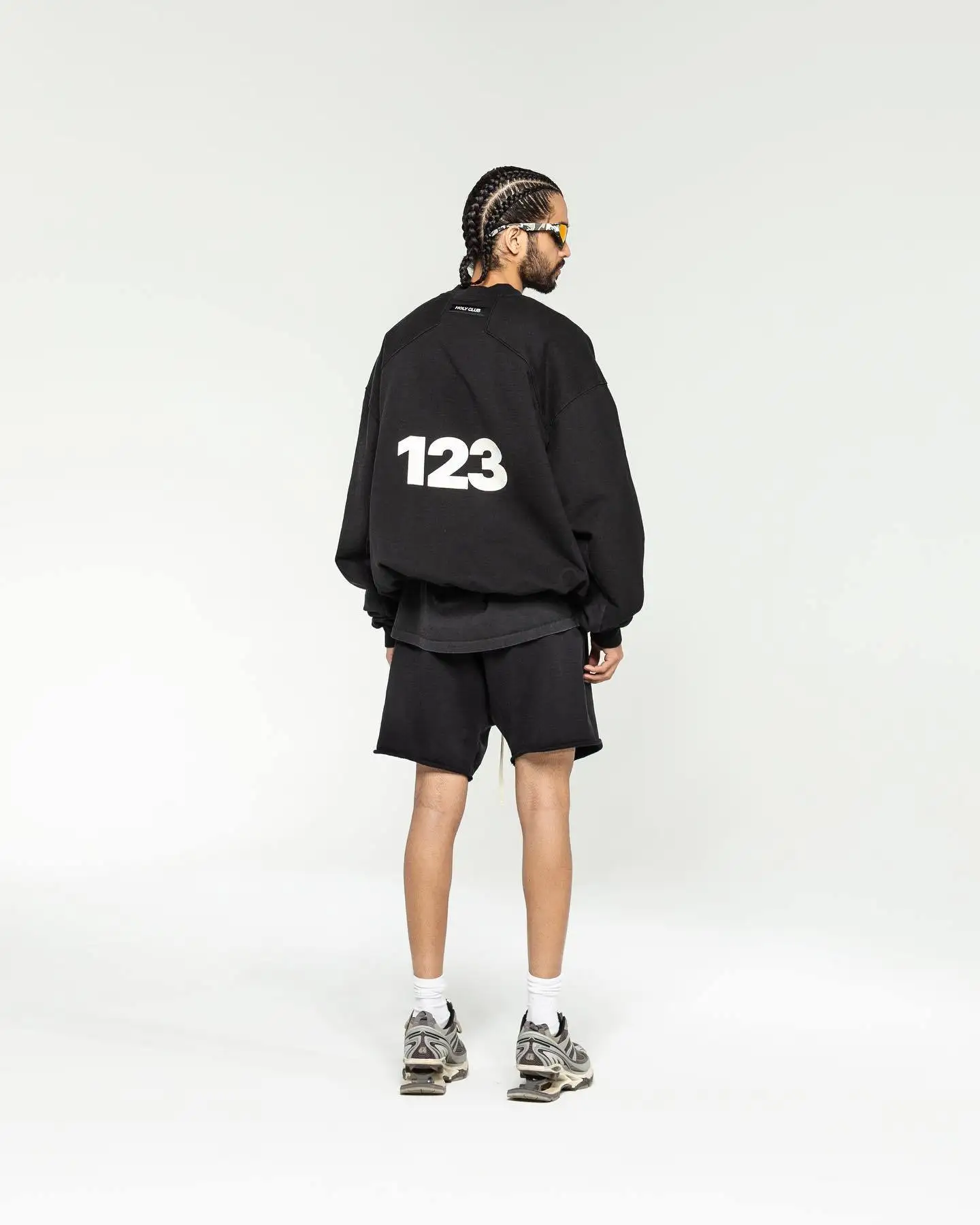 Top quality RRR123 LOGO alphanumeric print shorts high street loose casual drawstring five pants men and women tide
