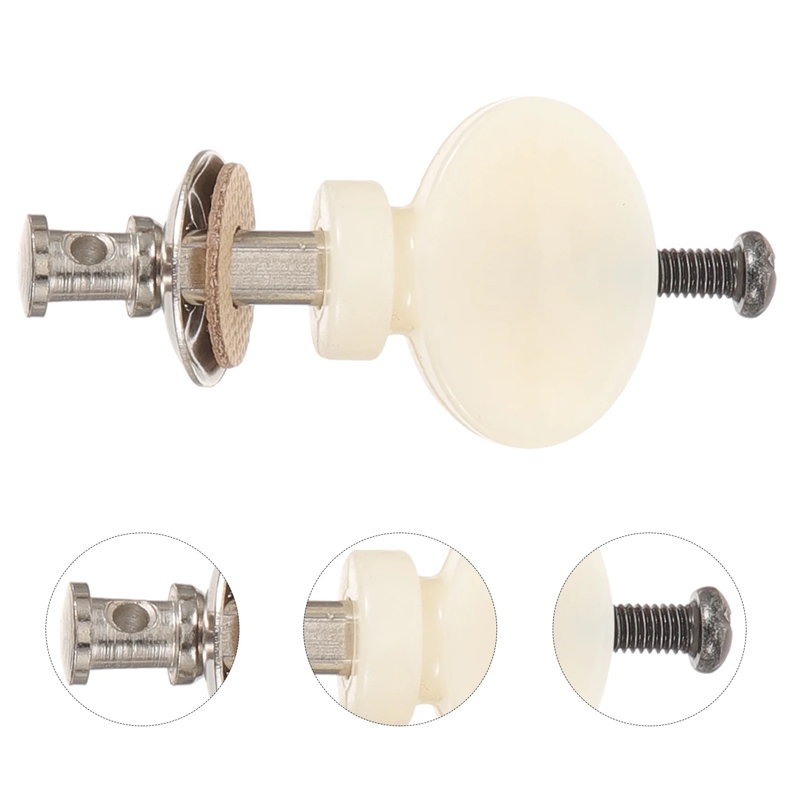 

4 Pcs White Ukulele Tuning Pegs Straight Rod Small Round Handle Metal String Stud Universal Instrument Parts Accessories For