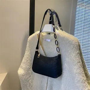 فيلت حقيبة الإبط مع سلسلة للنساء, نسيج التمساح, حقيبة أزياء, جديد أفضل 8 حقائب سلسلة زارا مبيعا - رقم 1