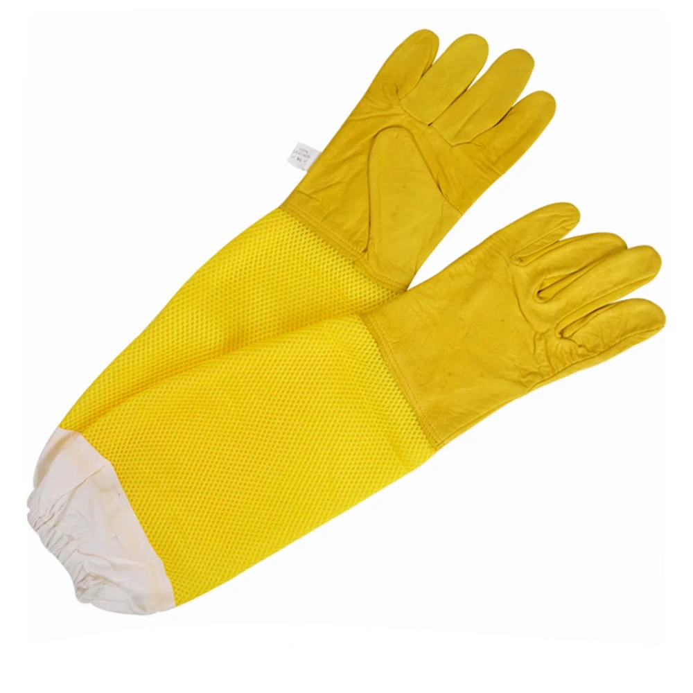 Ventilated Beekeeping Gloves 3 Layer Sheepskin Safety Protective With Long Sleeve Anti Sting For Apicultura Accessory Supplies