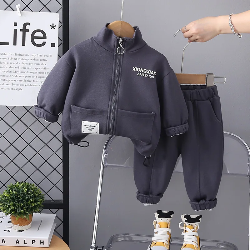 Boys Clothes Sets Spring Autumn 2025 Children Causal Coats Pants 2pcs Jackets Sports Suit For Baby Tracksuits Kids Outfits 4 5Y