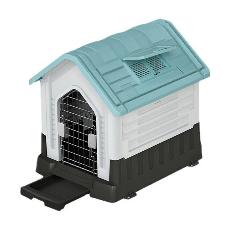 

Household pet rainproof outdoor dog house with skylight breathable outdoor kennel removable dog cage