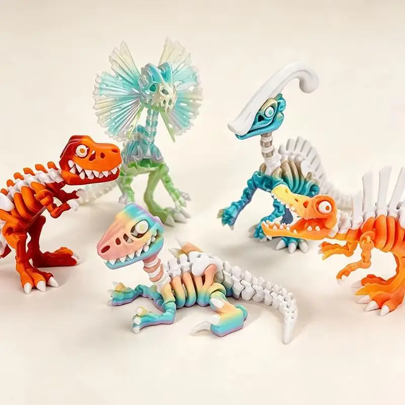 Flexible Articulated T-Rex Dinosaur Figure 3D Printed Realistic Desktop Craft Decor for Collectors Home Decoration Gift