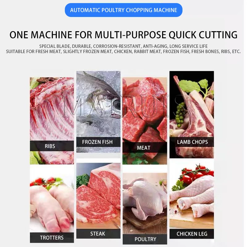 Frozen Pork Steak Fish Chicken Strip Meat Cutting Machine Dicing Meat Blocks Machine