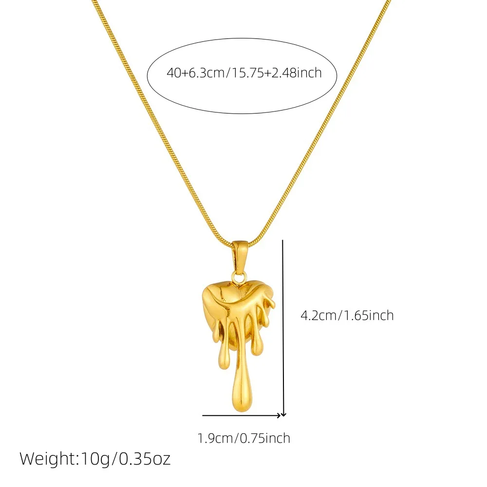 جديد عصري ريترو مطلية بالذهب غير متناظرة الحمم القلب هندسية قلادة ثعبان العظام سلسلة قلادة من الفولاذ المقاوم للصدأ