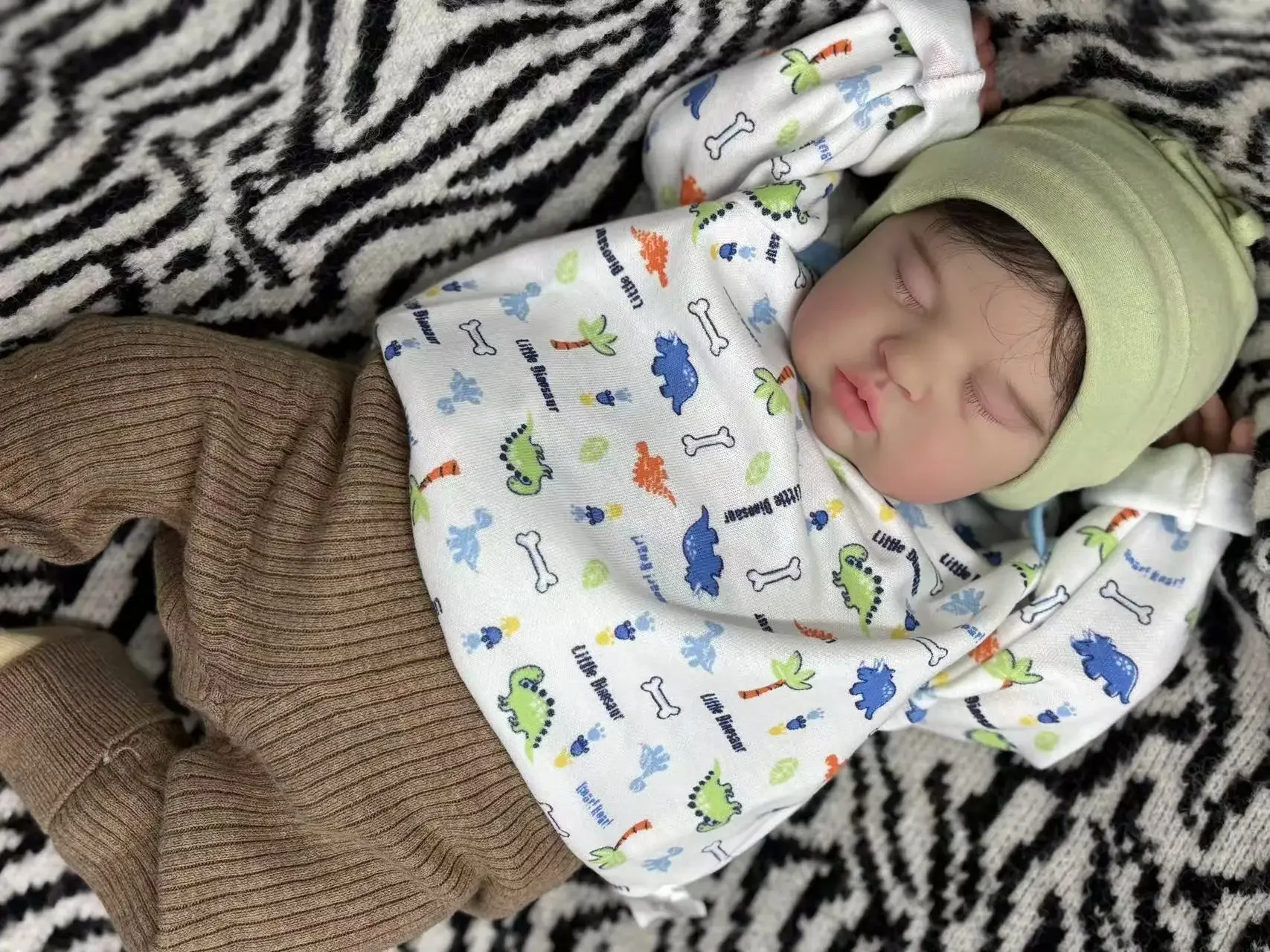 

St.Store Customized Limited Supply 19''Reborn Baby Teddy Hand-Rooted Hair Already Finished Doll With Cute Dress Christmas Gift