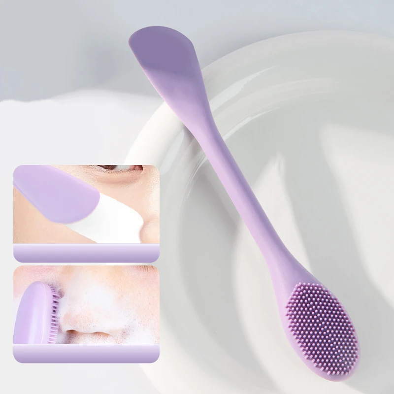 Double Head Silicone Facial Mask Brush Facial Massage Cleaning Brush DIY Mud Film Scraper Facial Care Tool SPA Beauty Salon