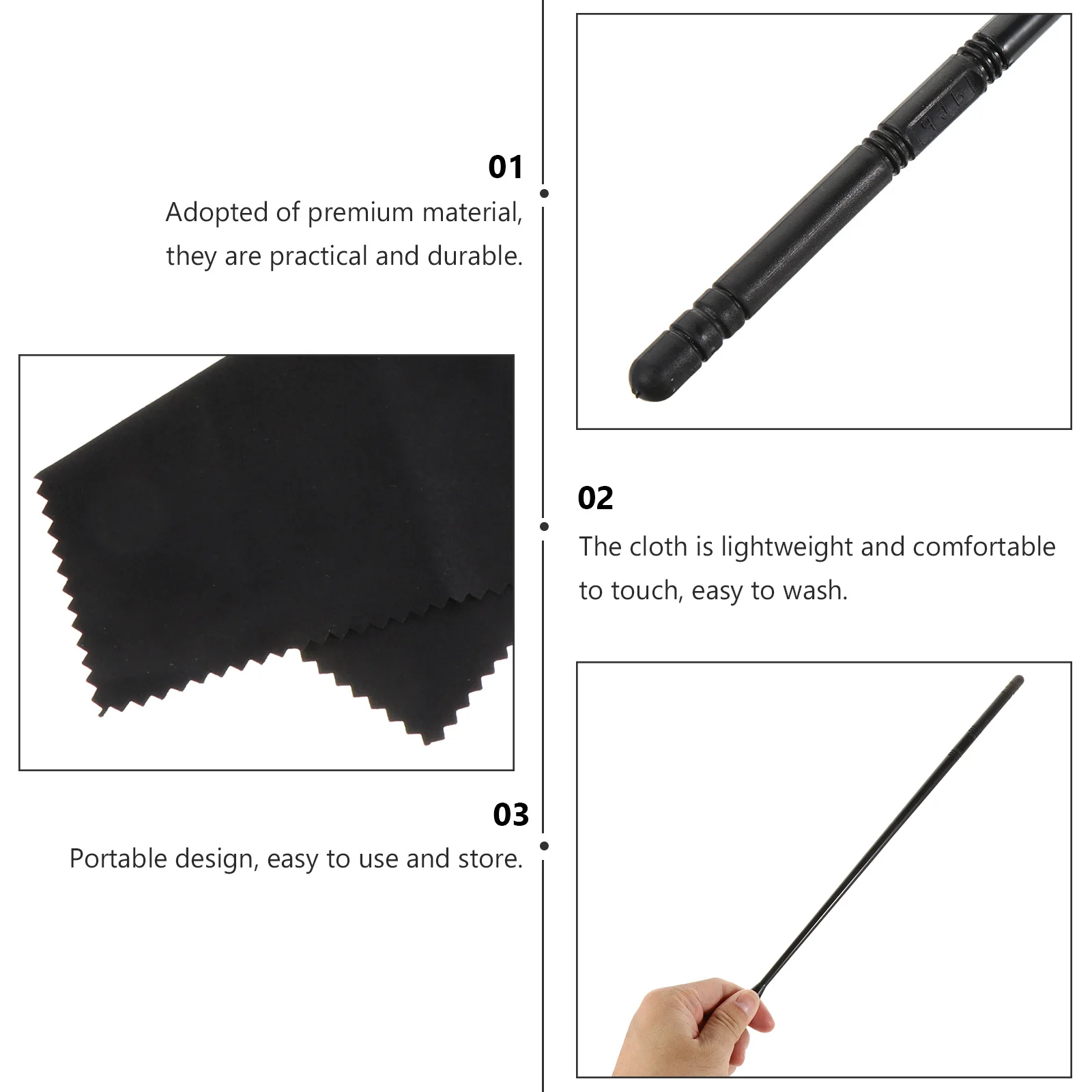 

4Pcs Flute Cleaning Rod Cloth Set Professional Durable Portable Flute Piccolo Cleaning Accessory for Instrument Maintenance