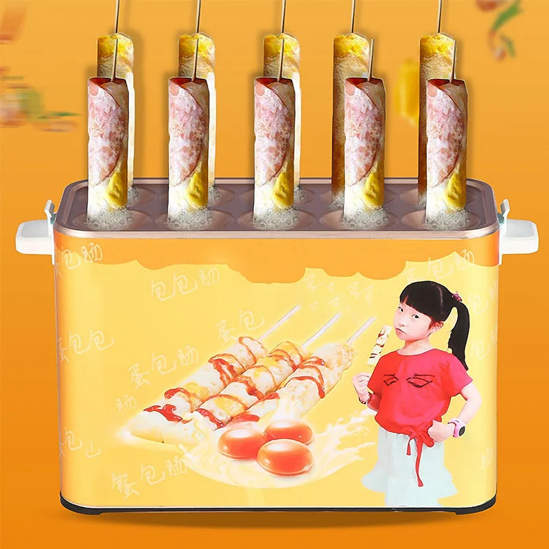 آلة سجق البيض التجارية آلة صنع لفائف البيض بعشرة فتحات آلة الوجبات الخفيفة آلة صنع سجق البيض الكهربائية