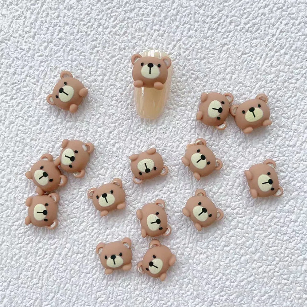 10Pcs Cartoon Bear Pats Nails Art Decorations Resin Cloud Animal Lazy Cat Dancing Hippo Forest Tiger Kawaii Nails Accessories S1