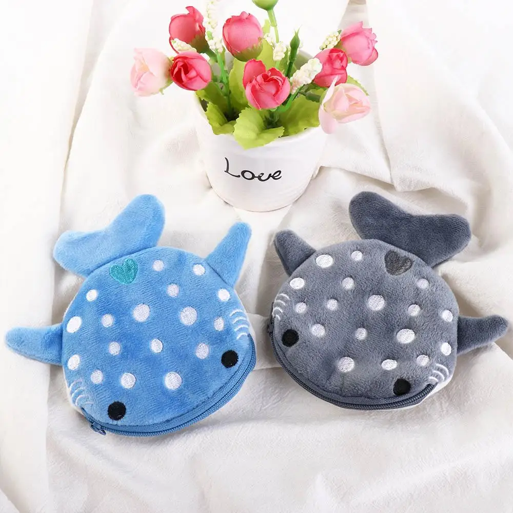 Coin Bags Earphone Purse Mini Earphone Bag Cartoon Shark Shark Coin Purse Small Items Bags Shark Plush Wallet Women Coin Purse