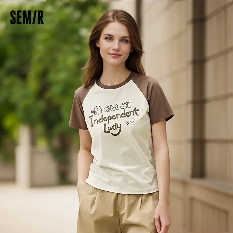 Semir Short-Sleeved T-Shirt For Women Antibacterial And Slim Fit New In 2024 Summer Drop Shoulder Sleeve Top