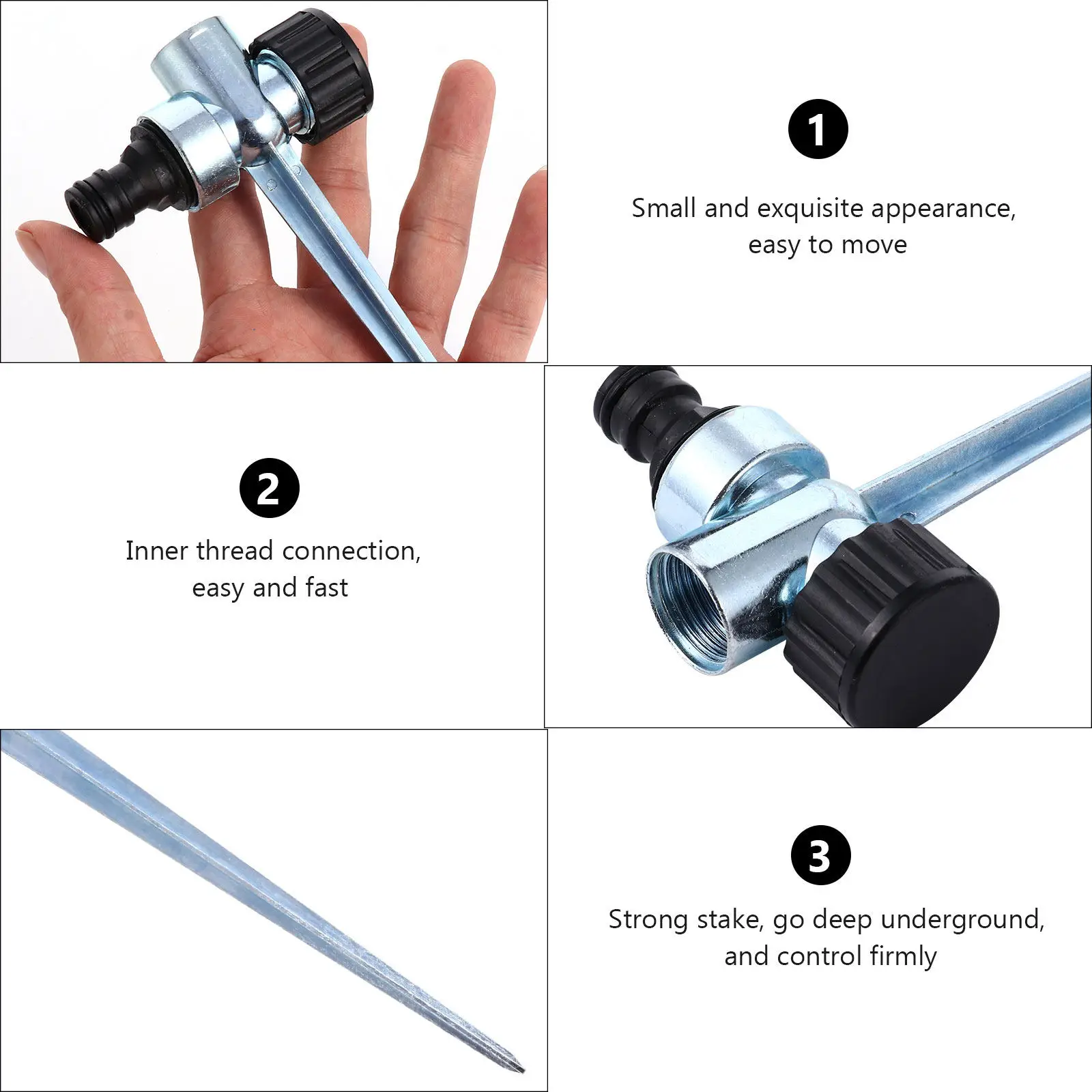 3Pcs Lawn Sprinkler Spike Ground Type Multifunctional Sprinkler Stake Strong Saving Irrigation Garden Supplies