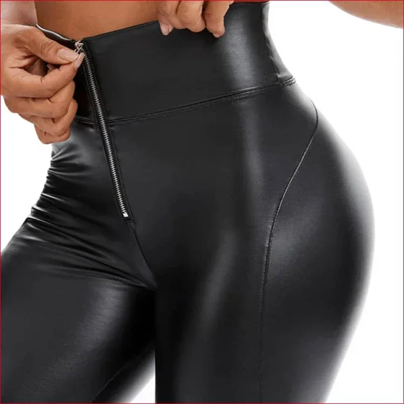 Imagem -03 - Mulheres Moldando Pêssego Hip Leggings Cintura Alta Couro pu Falso Calças Push-up Magro Senhoras Magro Calças Justas Elásticas Calças Personalizadas