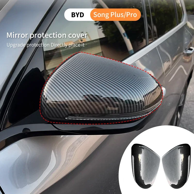 

For BYD Seal U Song Plus Dm-i Ev Song Pro Atto 3 Yuan Plus 2 pieces Rearview Mirror Cover Cap Carbon Black