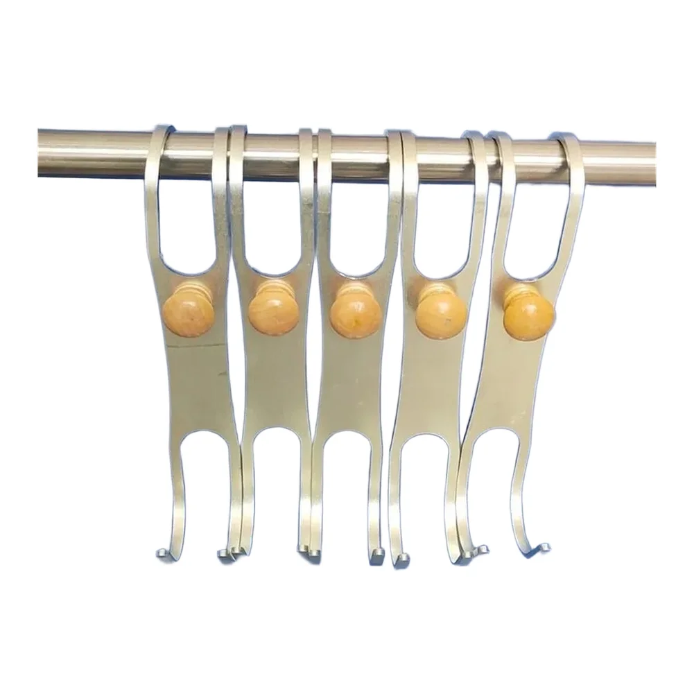 Compact 195mm Stainless Steel Hot Glue Holder with Double Hook Layout Designed for Small Workspaces and DIY Projects