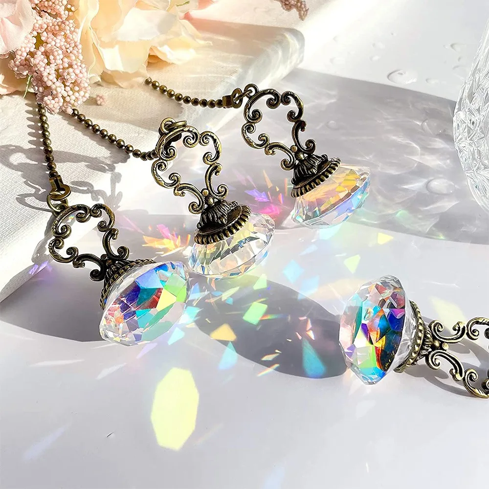 RIRI 4 قطع مروحة سقف كريستالية اصطناعية سلاسل سحب سلسلة تمديد مع موصل لمصباح مكتب مروحة السقف الخفيفة