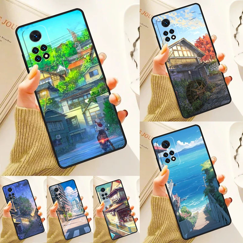 Japanese Anime Hand Painted House Case For Samsung Galaxy S24 Plus S23 S20 S21FE Lite S22 Ultra Note 20 S8 S9 S10 Phone Coque