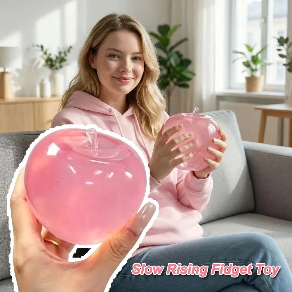 Apple-Shaped Squeeze Toy Clear Maltose Hand Exercise Food Squeeze Soft & Durable Release Emotion Slow Rising Fidget Toy​​
