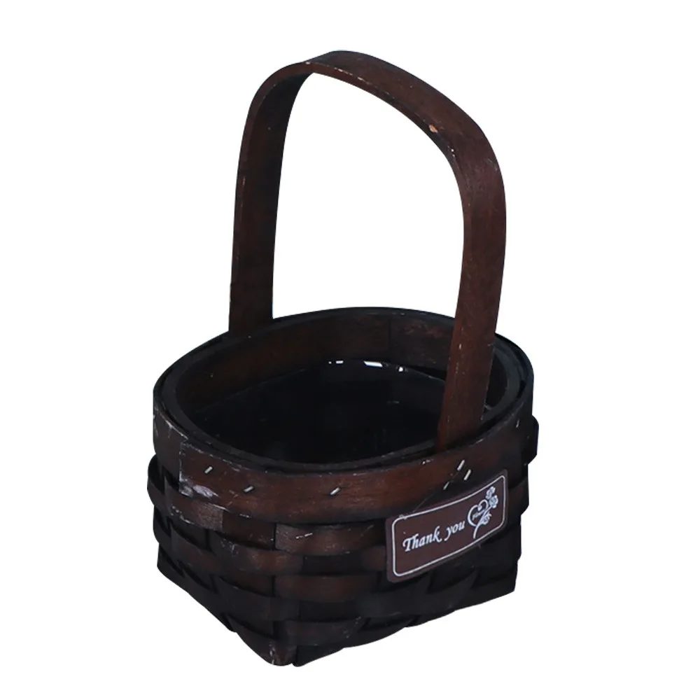 

Портативный тканый мини-цветочный горшок DIY, подвесные корзины ручной работы, складной ручной органайзер для мелочей, домашний