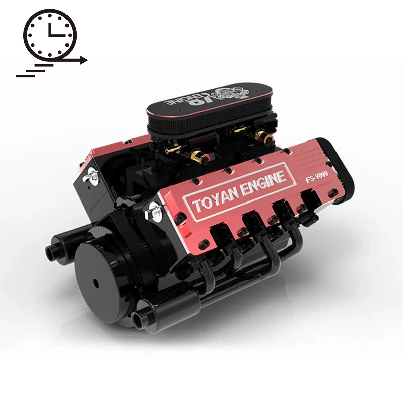 TOYAN V8 Engine Model Toy 3.5CCX8 Can Start All Metal DIY Assembly Suitable for RC Modified Model Car Game Boy Toy