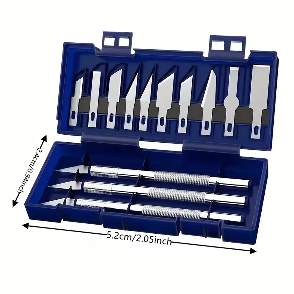 13pcs/set Metal Carving Knife Non-Slip Gadget Manual Combination Paper Cuttings Seal Cutting for Precision Repair Tool view 2