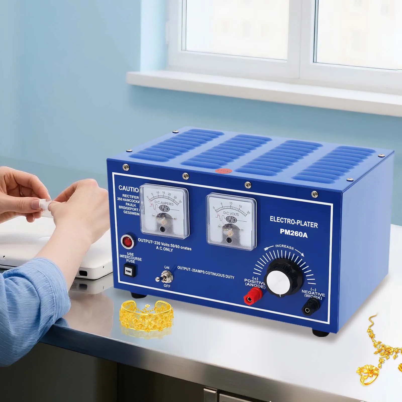 

110 В позолоченная машина с регулируемым напряжением и током 30 А, машина для нанесения покрытия ювелирных изделий