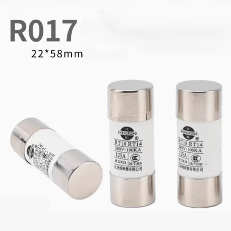 RO17 fuse RT18 RT14 fuse tube R017 22 * 58 compatible with RT18-125AM  10 pieces