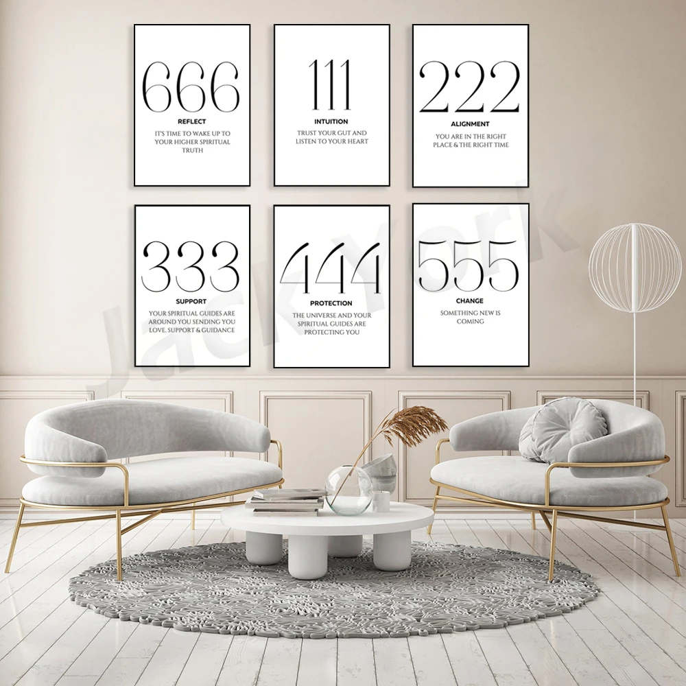 Angel Numbers | Manifestation Wall Art | Law Of Attraction Wall Art | Spiritual Wall Art