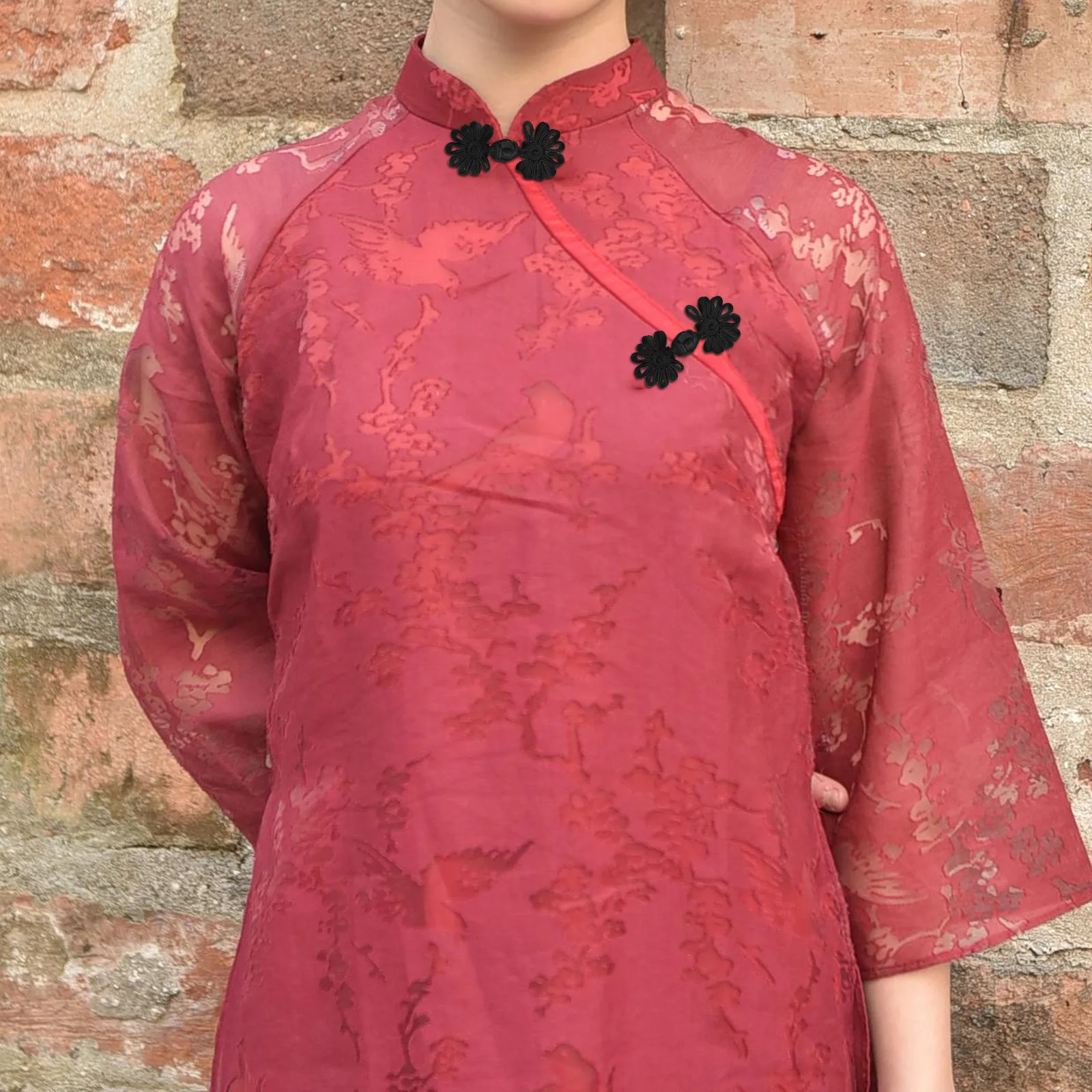 

10Pcs Chinese Knot Sewing Buttons Black Toggle Closures for Clothing Jackets Cardigans Scarves Fancy Women Outfit Buttons