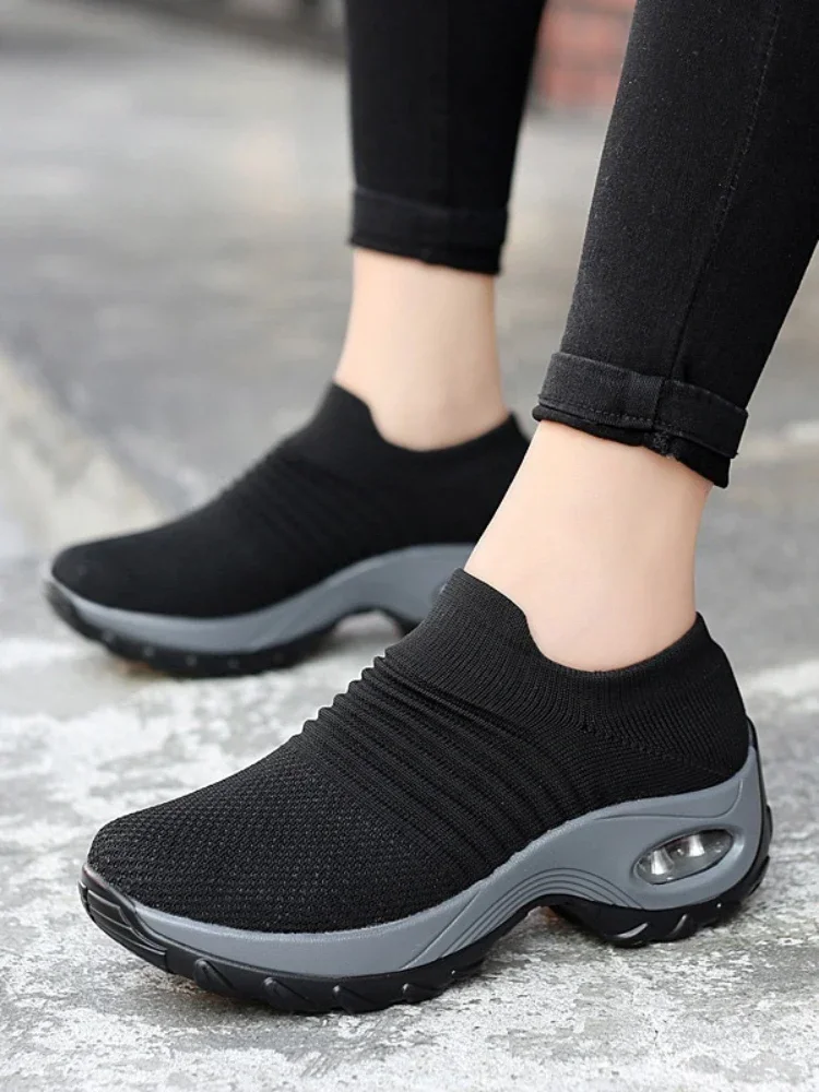 Sepatu sneaker Wanita Kasual anti selip, sepatu sneaker anti selip, sepatu Platform, sneaker ortopedi, sepatu kasual wanita, sepatu anti aus, untuk wanita