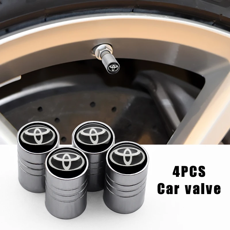 Juego de 4 tapas de válvula de aire para neumáticos de coche, accesorios para Toyota Corolla Chr rav4 prius Yaris Hilux auris avensis