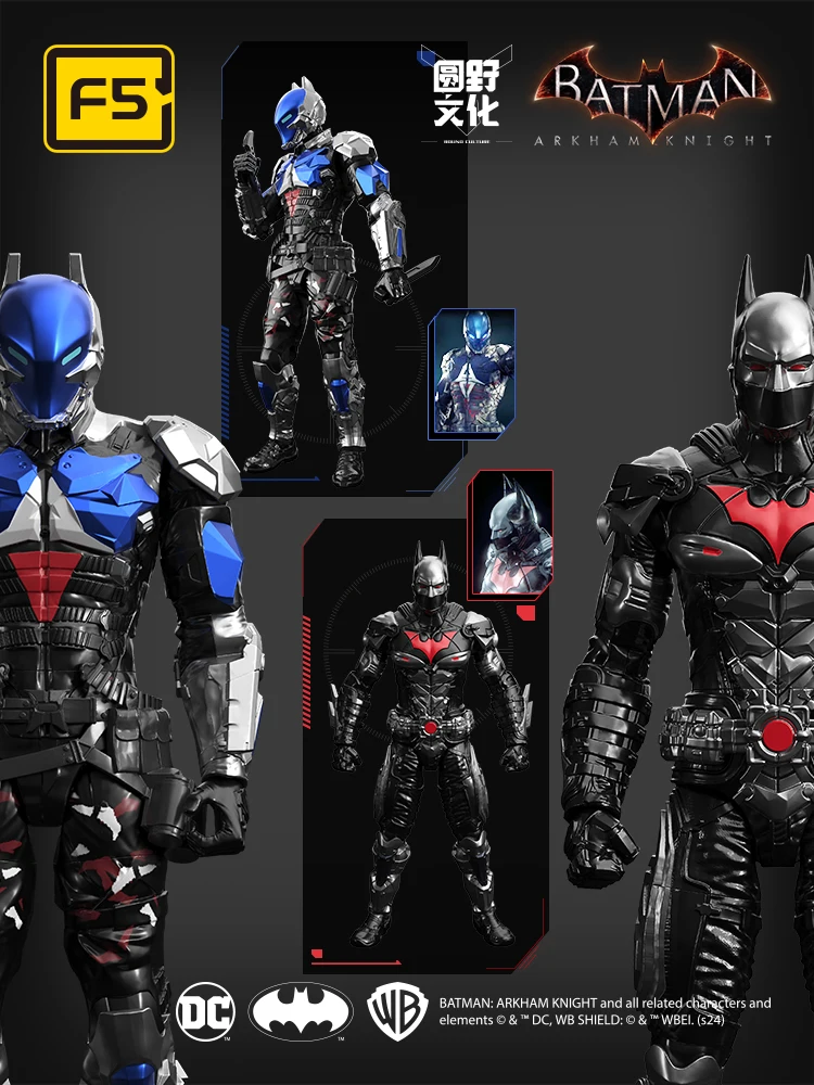 F5 ROUNDD CULTURE Batman: Arkham Knight Deathstroke Red Hood Anime Figure Blind Box Assemble Movable Model Toys Collection Gifts