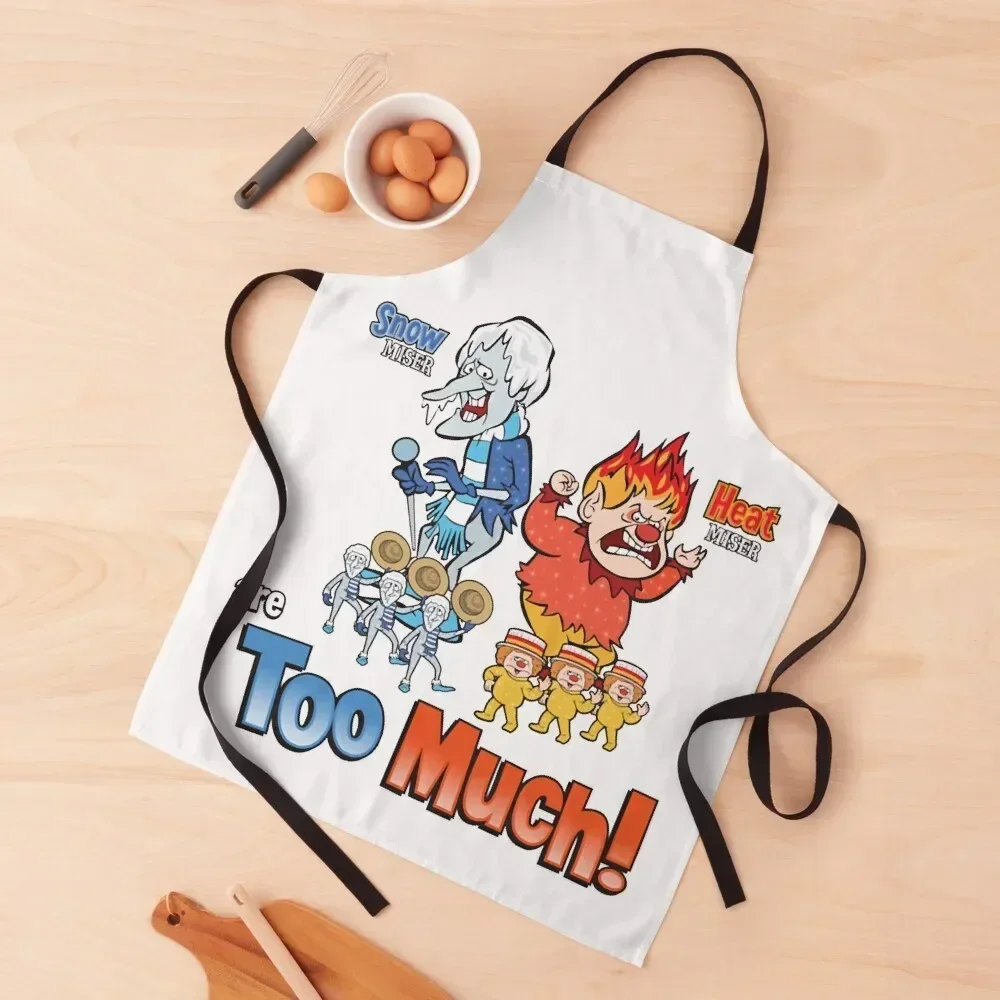 

Claymation Snow MiserBrothers Too Much! Gift For Fan Apron Customizable cooks clothes Things For The Home Kids Apron