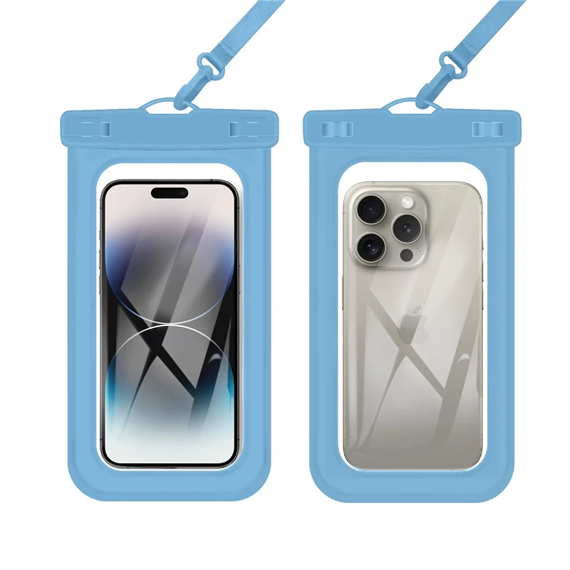 IPX8 PVC防水スマホポーチ、ストラップとカードパック付き、プレミアムクリアHD高感度タッチパネル、水泳用携帯電話バッグ