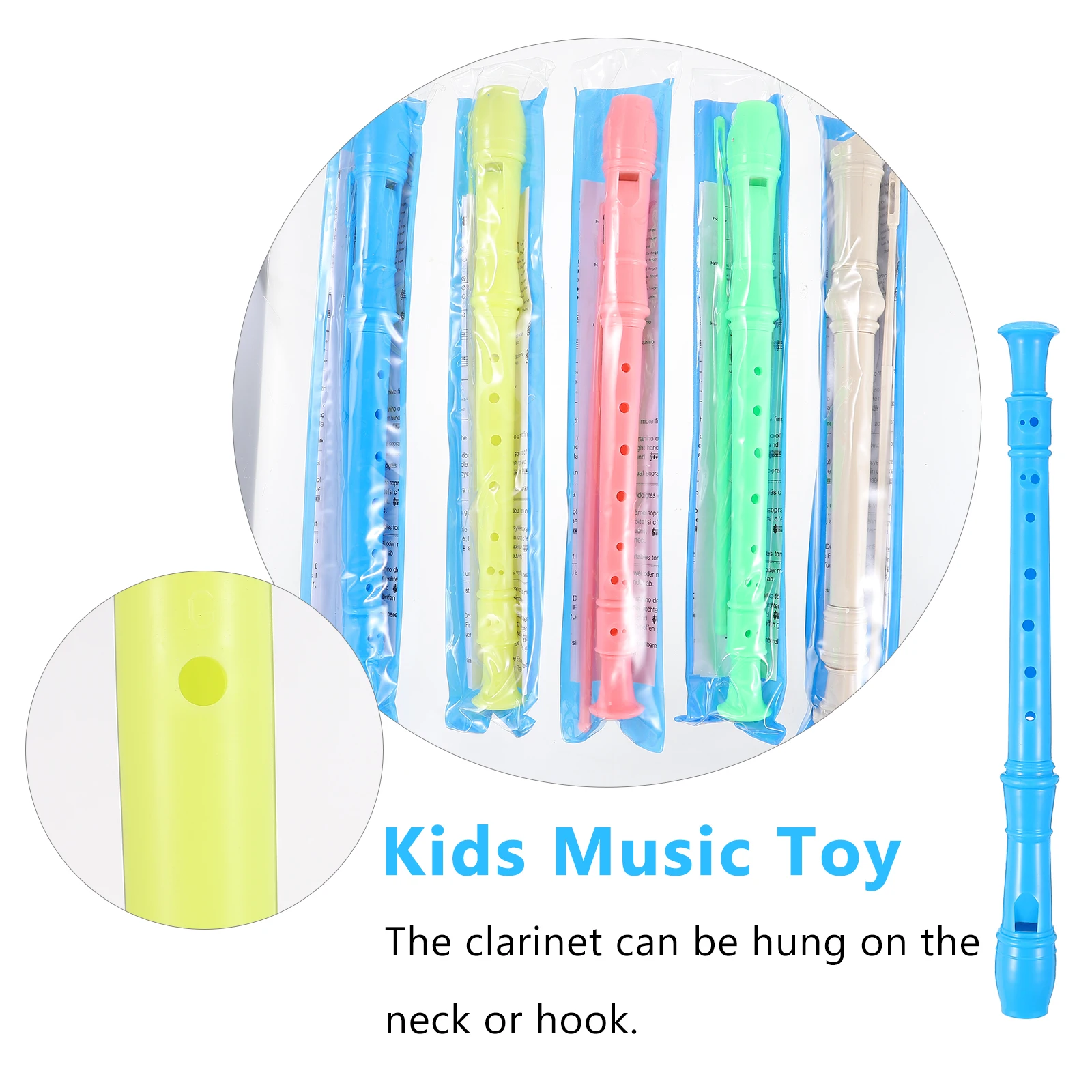 

5pcs Colorful Abs Recorder For Kids 8 Holes Soprano Music Flute Student Wind Instrument Educational Children'S Sound Perception